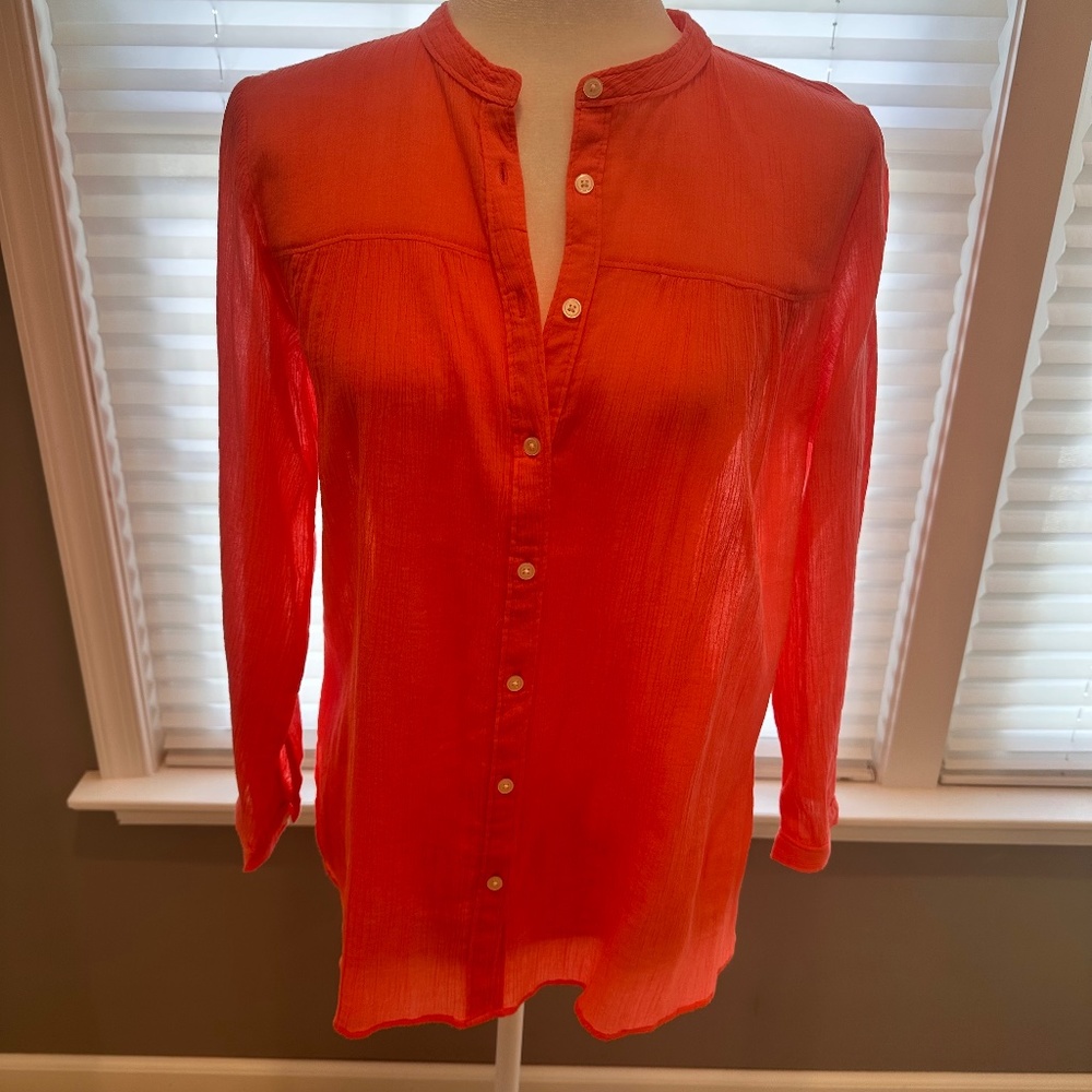 Loft 100% Cotton Coral Blouse (NWT)